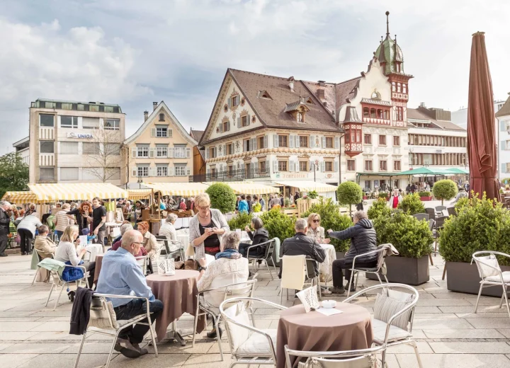 Café am Marktplatz in der Dornbirner Innenstadt